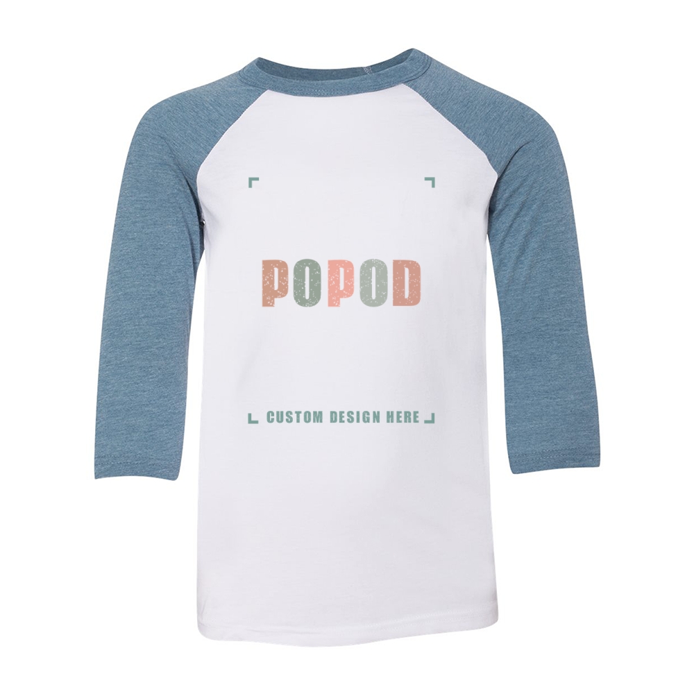 4 Colors Youth Three-Quarter Sleeve Baseball Tee PP1972