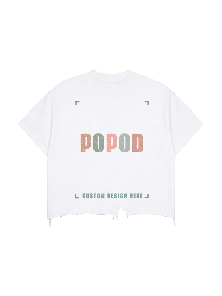 Sun-Washed Distressed Crop Tee | 240g & 2-colour | PP0322