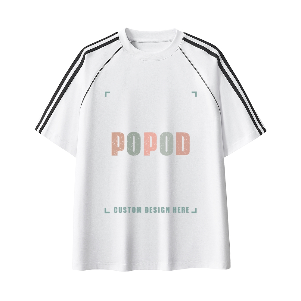 3 Colors Retro Striped Contrast Stitch Tee PP9477