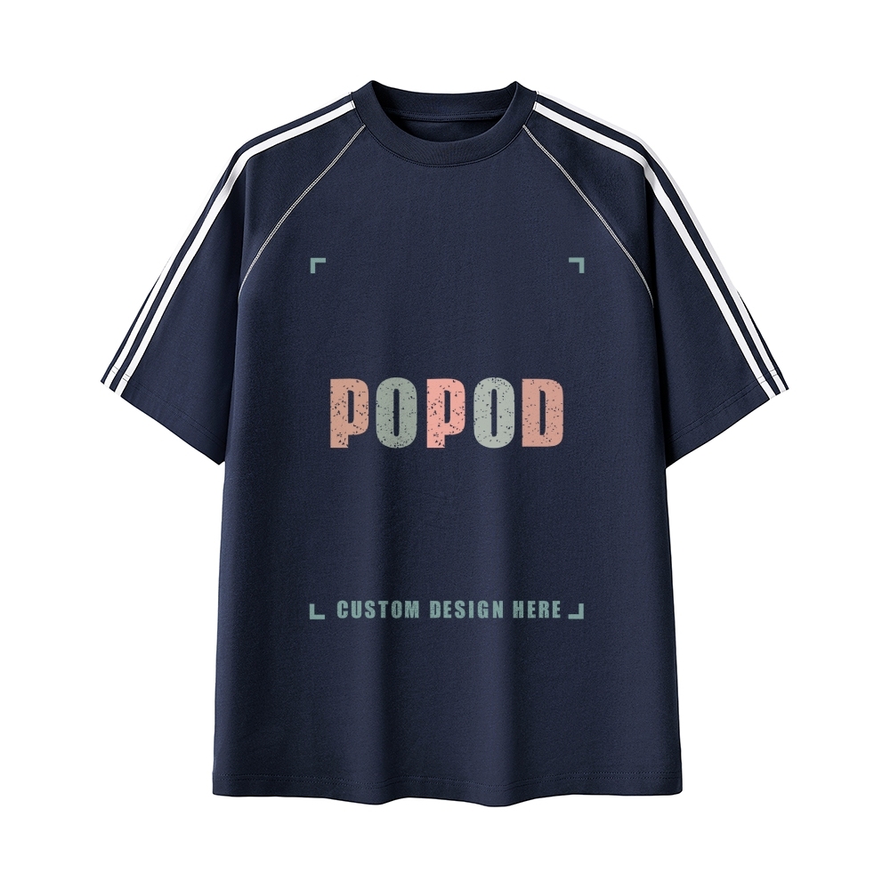 3 Colors Retro Striped Contrast Stitch Tee PP9477