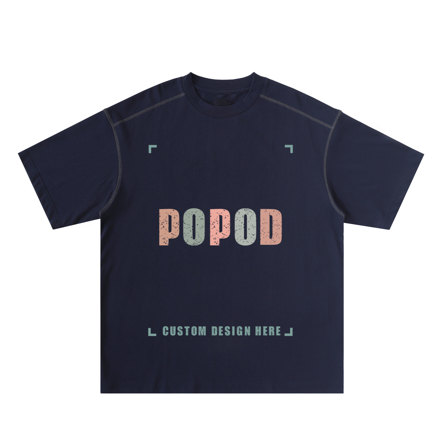 Contrast Seam Detail Loose Fit Cotton Tee PP3396