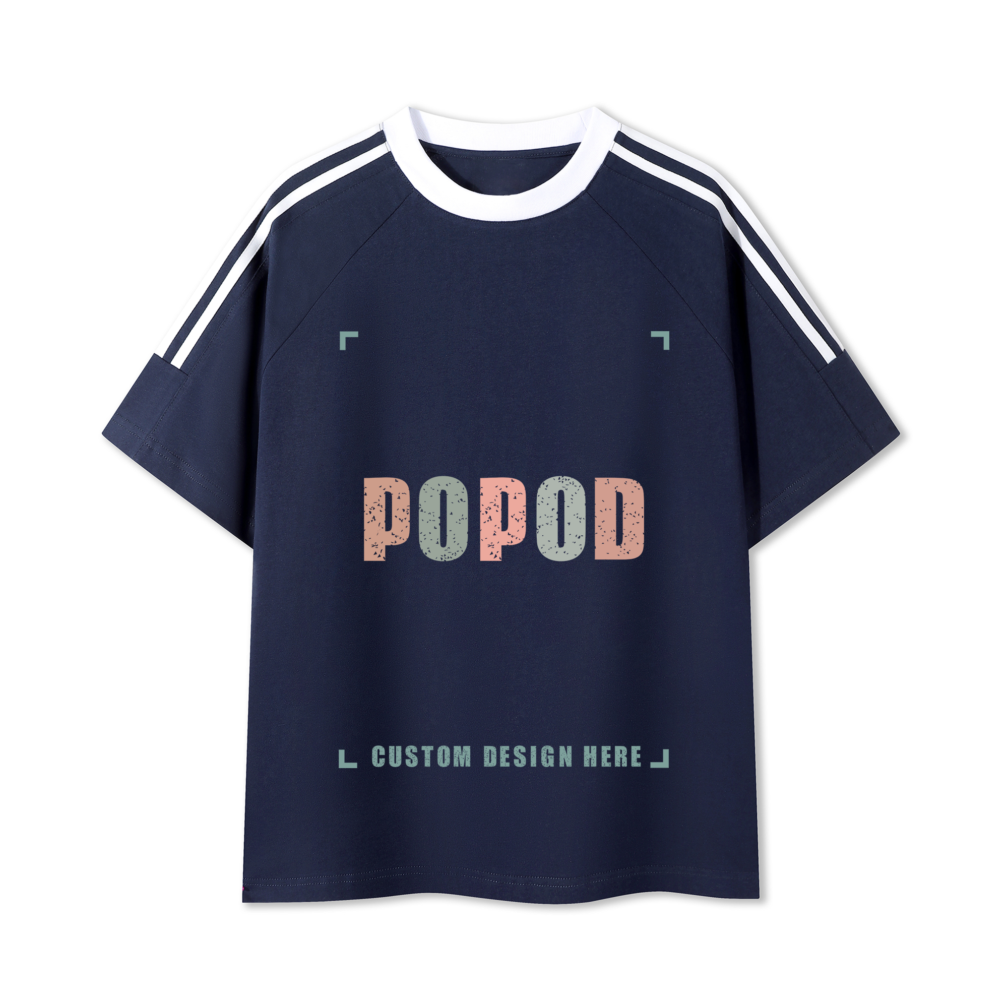 Cotton Crewneck Tee with Contrast Side-Stripe PP9420