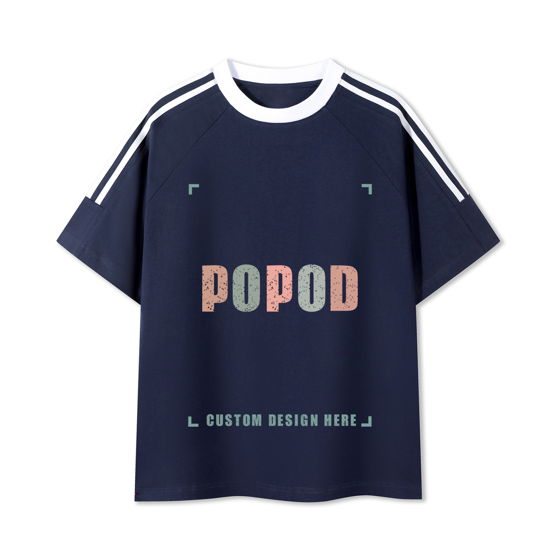 Cotton Crewneck Tee with Contrast Side-Stripe PP9420