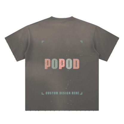 Vintage Hand-Distressed Faded Splatter T-Shirt PP9503