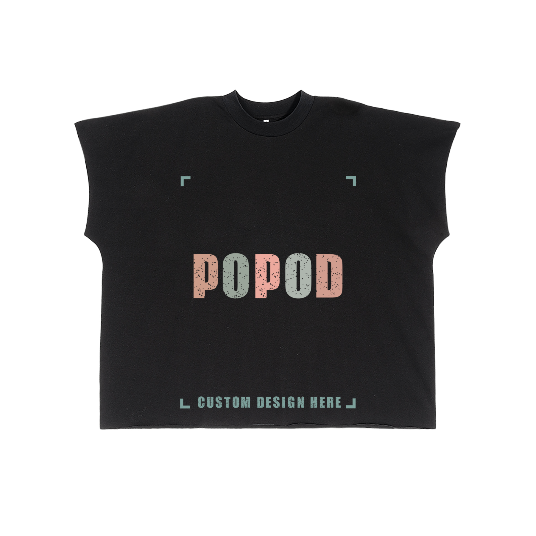 Structured Boxy Tee with Raw-Cut Detailing PP9544