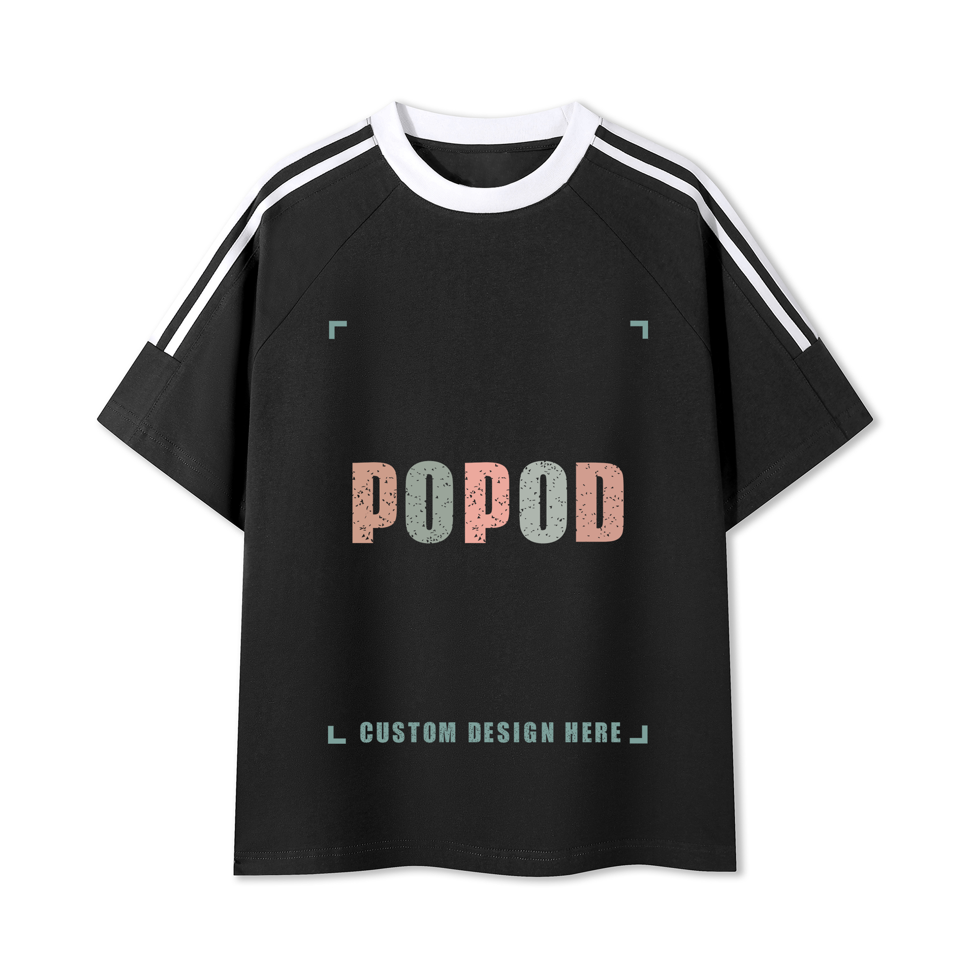 Cotton Crewneck Tee with Contrast Side-Stripe PP9420