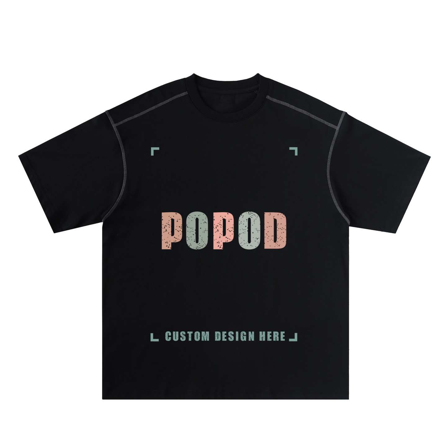 Contrast Seam Detail Loose Fit Cotton Tee PP3396