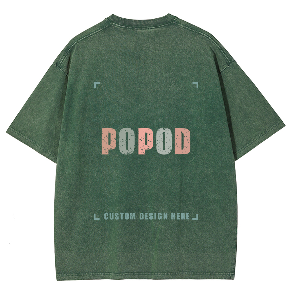 15 Colors Unisex Fit Vintage T-shirt Pure Cotton Round Neck Short-sleeved Tee Retro Style Super Soft Texture | 250g & 15-colour | PP0691