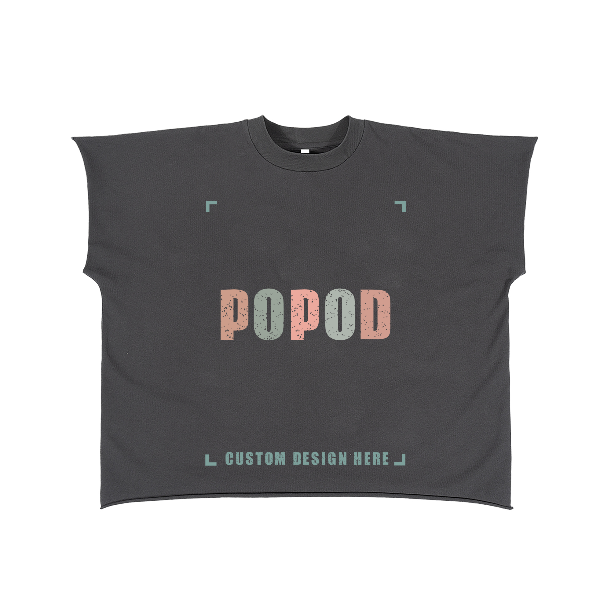 Structured Boxy Tee with Raw-Cut Detailing PP9544