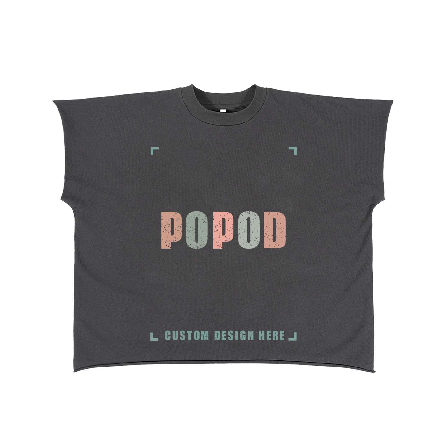 Structured Boxy Tee with Raw-Cut Detailing PP9544