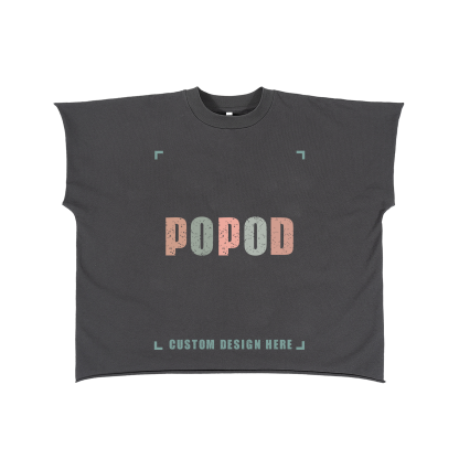 Structured Boxy Tee with Raw-Cut Detailing PP9544