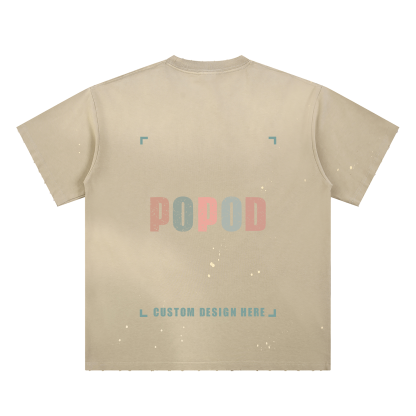 Vintage Hand-Distressed Faded Splatter T-Shirt PP9503