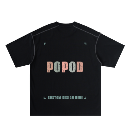 Contrast Seam Detail Loose Fit Cotton Tee PP3396