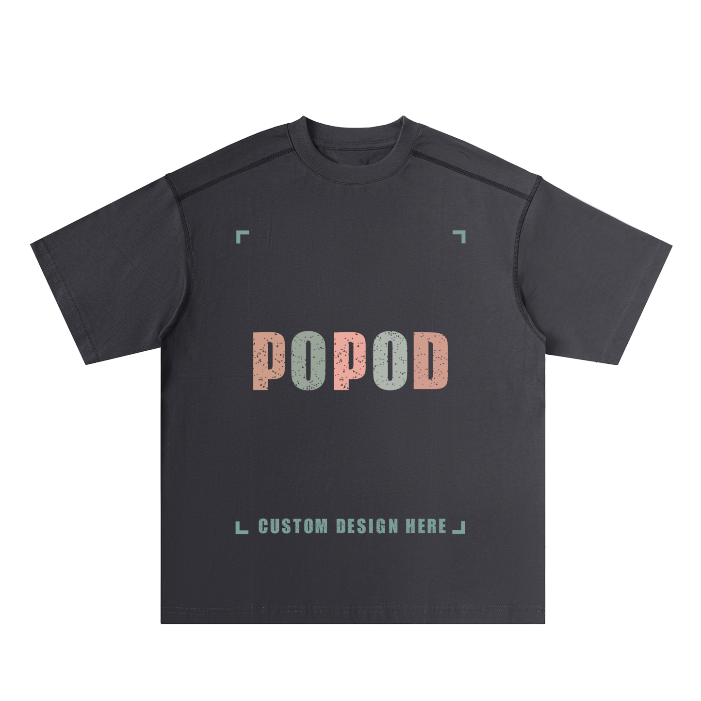 Contrast Seam Detail Loose Fit Cotton Tee PP3396