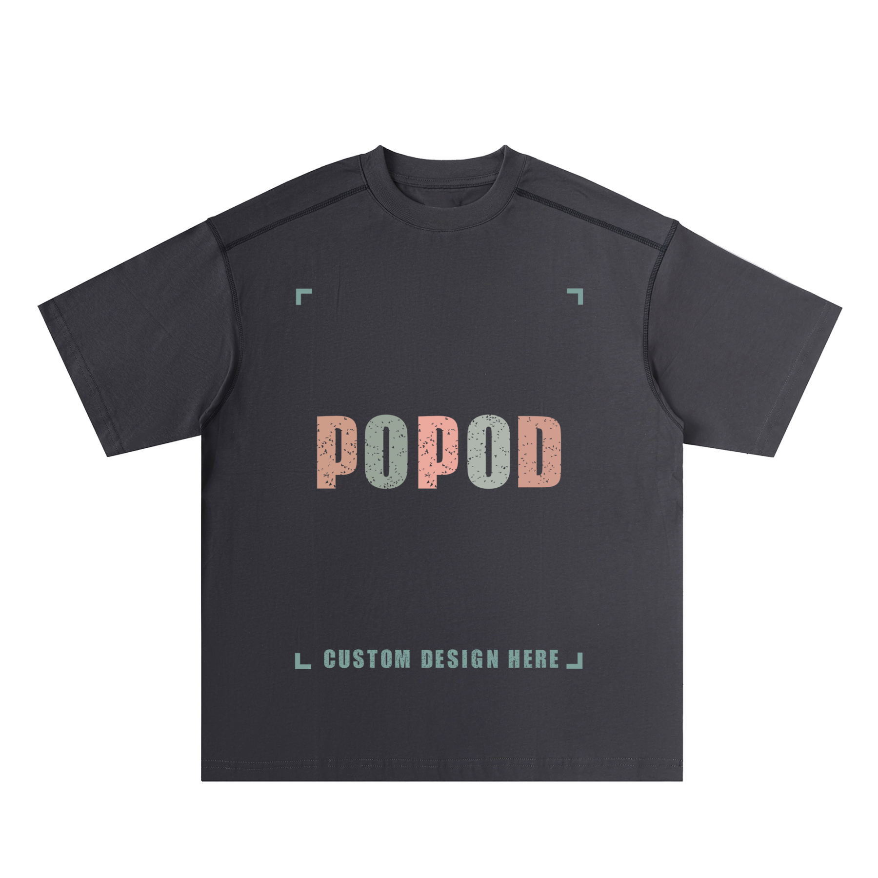 Contrast Seam Detail Loose Fit Cotton Tee PP3396