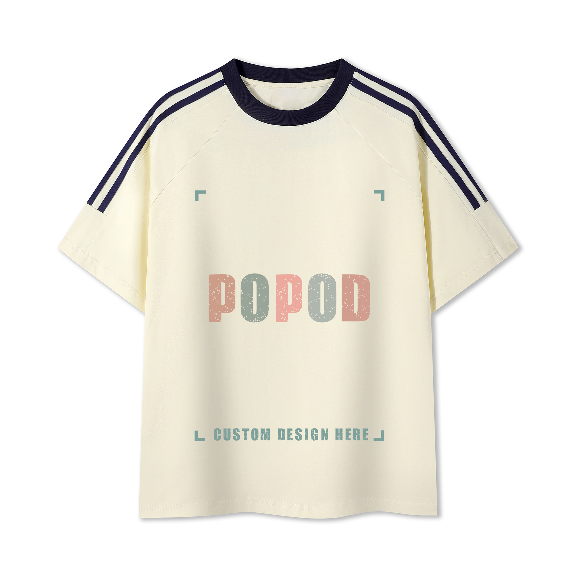 Cotton Crewneck Tee with Contrast Side-Stripe PP9420