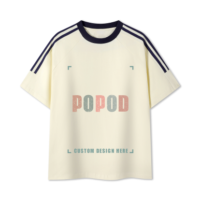 Cotton Crewneck Tee with Contrast Side-Stripe PP9420