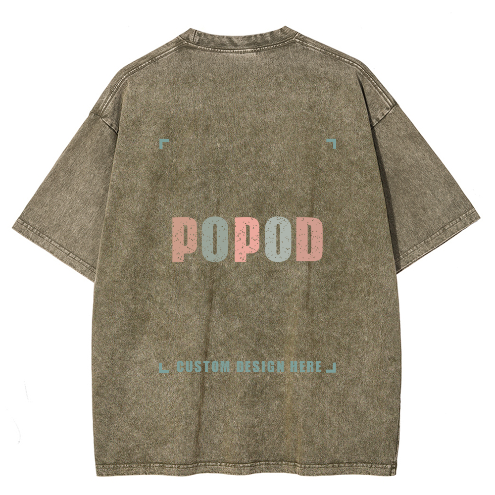 15 Colors Unisex Fit Vintage T-shirt Pure Cotton Round Neck Short-sleeved Tee Retro Style Super Soft Texture | 250g & 15-colour | PP0691