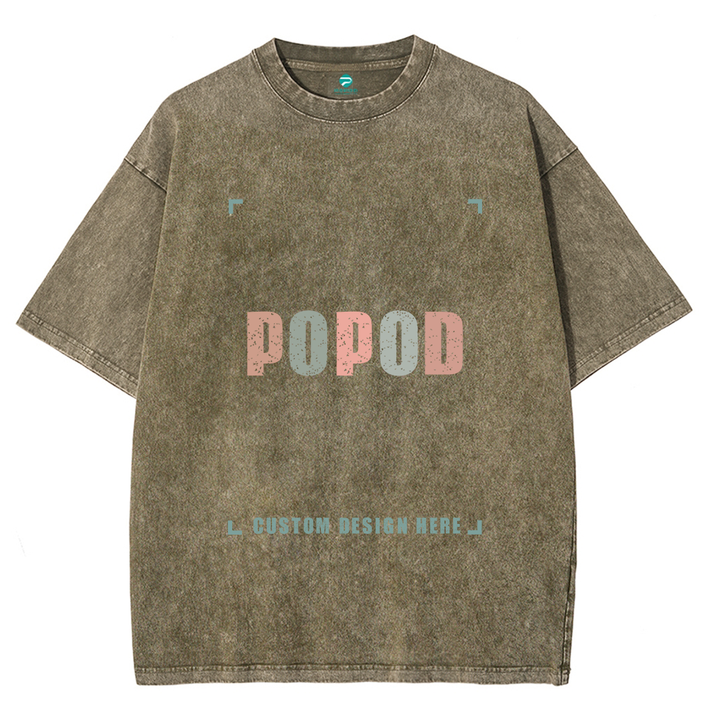 Unisex Vintage T-shirt Pure Cotton Round Neck Short-sleeved Tee PP0691