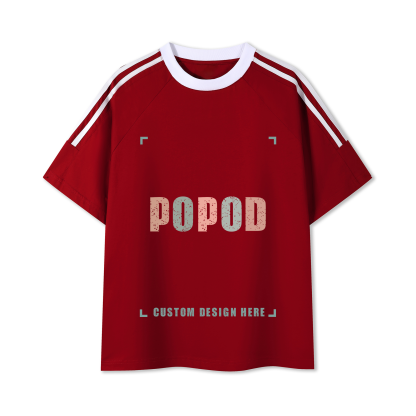 Cotton Crewneck Tee with Contrast Side-Stripe PP9420