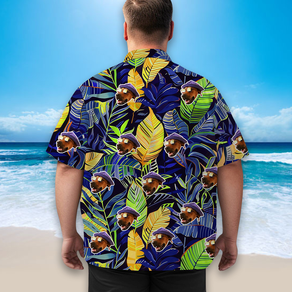 Custom Face Leaf Men's All Over Print Hawaiian Shirt