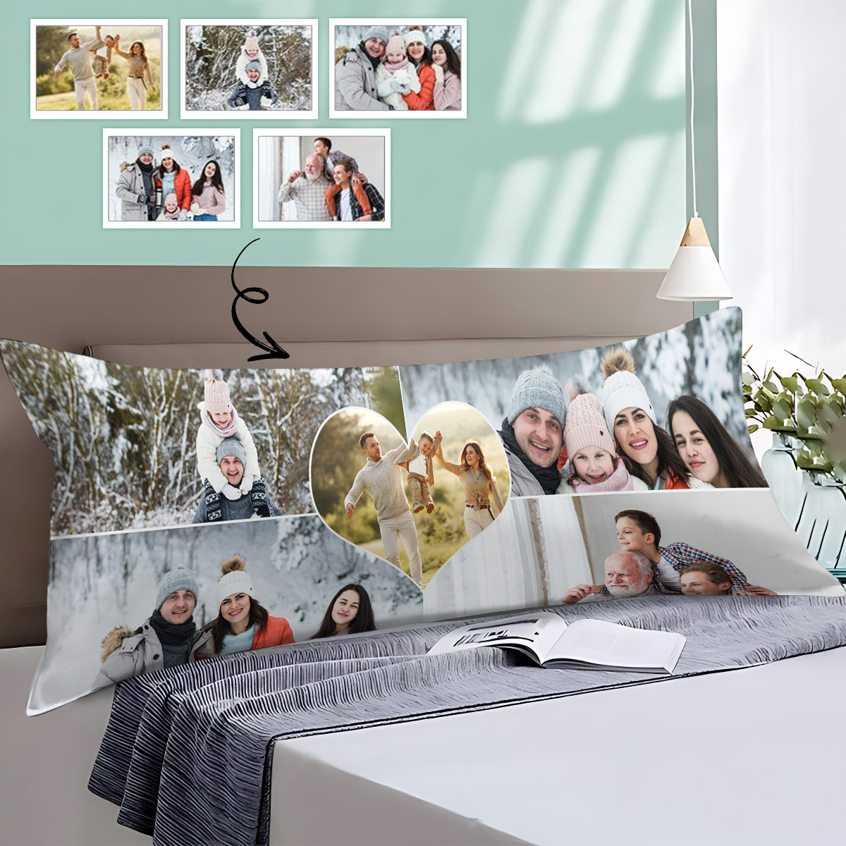 Custom Photo Our Love Body Pillow Case Personalized Body Pillow Cover with Picture 20"x54"