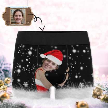 Custom Boxer Briefs with Face Men's Christmas Gift Hug Funny Christmas Underwear Add Your Own Personalized Gift - YesCustom