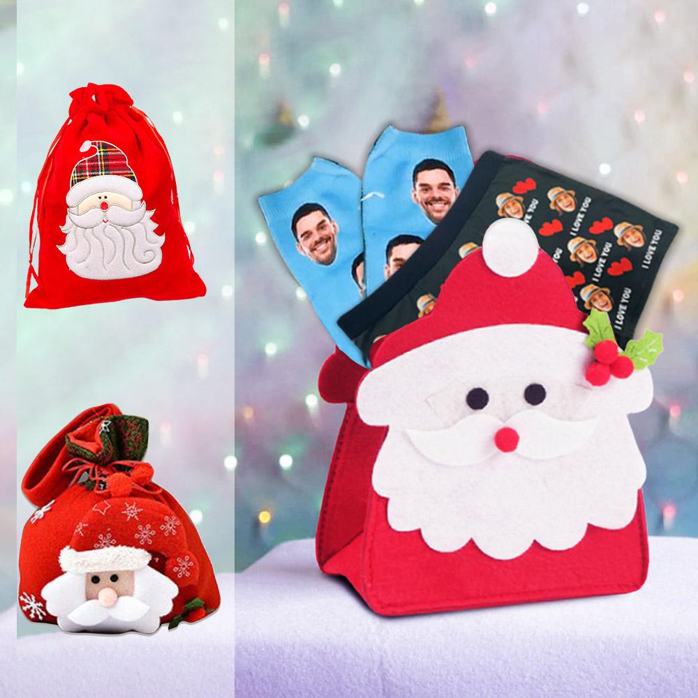 Custom Christmas Santa Gift Bag Candy Bag Holiday Decorations Package - YesCustom