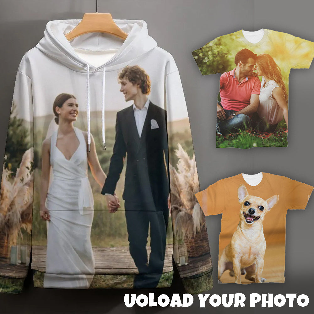 Custom Photo Unisex T-shirt Hoodie Personalized Photo Tops