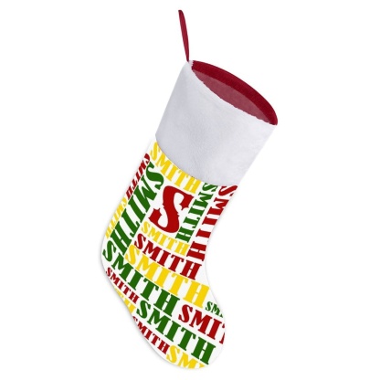 Custom 16.5in(L) Super Size-Custom Name Red Yellow Green Christmas Socks Flip Sequins Christmas Stocking - YesCustom