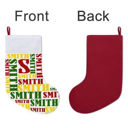 Custom 16.5in(L) Super Size-Custom Name Red Yellow Green Christmas Socks Flip Sequins Christmas Stocking - YesCustom