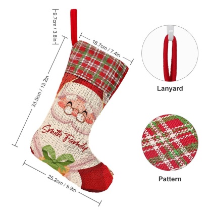 Custom 16.5in(L) Super Size-Custom Text Santa Claus Christmas Socks Flip Sequins Christmas Stocking - YesCustom