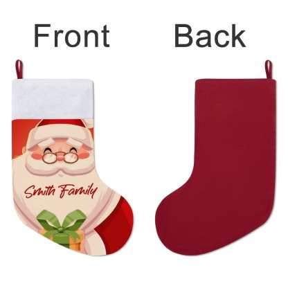 Custom 16.5in(L) Super Size-Custom Text Santa Claus Christmas Socks Flip Sequins Christmas Stocking - YesCustom