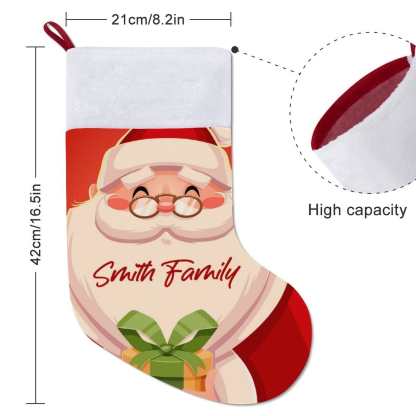 Custom 16.5in(L) Super Size-Custom Text Santa Claus Christmas Socks Flip Sequins Christmas Stocking - YesCustom