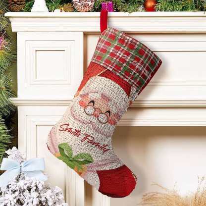 Custom 16.5in(L) Super Size-Custom Text Santa Claus Christmas Socks Flip Sequins Christmas Stocking - YesCustom
