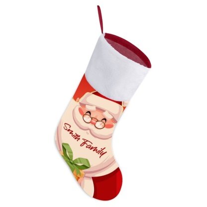 Custom 16.5in(L) Super Size-Custom Text Santa Claus Christmas Socks Flip Sequins Christmas Stocking - YesCustom