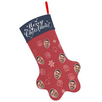 Custom 16.6in(L) Plus Size-Custom Face Socks Paw Christmas Stocking Holiday Decor Gifts - YesCustom