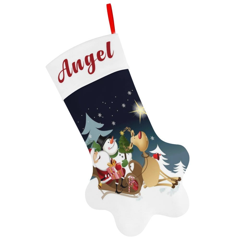 Custom 16.6in(L) Plus Size-Custom Name Socks Paw Christmas Stocking Holiday Decor Gifts - YesCustom
