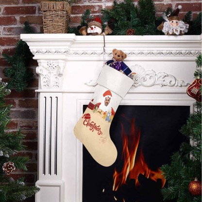 Custom 17.52in(L) Super Size-Custom Face Christmas Decorations Christmas Stocking - YesCustom