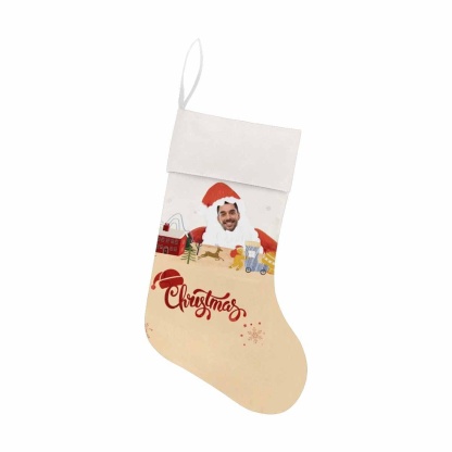 Custom 17.52in(L) Super Size-Custom Face Christmas Decorations Christmas Stocking - YesCustom