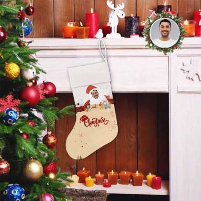 Custom 17.52in(L) Super Size-Custom Face Christmas Decorations Christmas Stocking - YesCustom