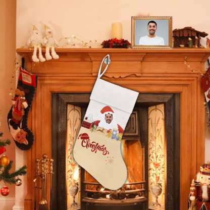 Custom 17.52in(L) Super Size-Custom Face Christmas Decorations Christmas Stocking - YesCustom