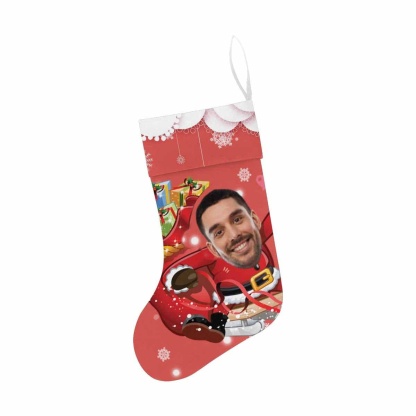 Custom 17.52in(L) Super Size-Custom Face Cute Elk Christmas Stocking - YesCustom