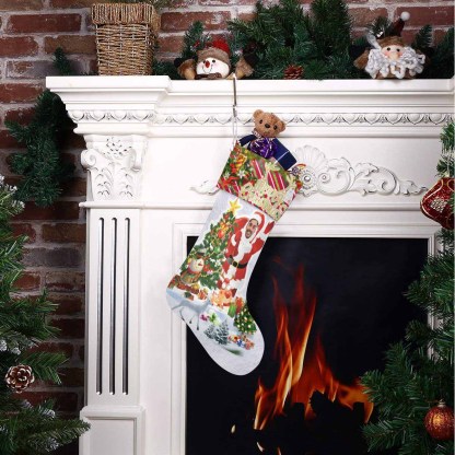 Custom 17.52in(L) Super Size-Custom Face Hello Christmas Stocking - YesCustom