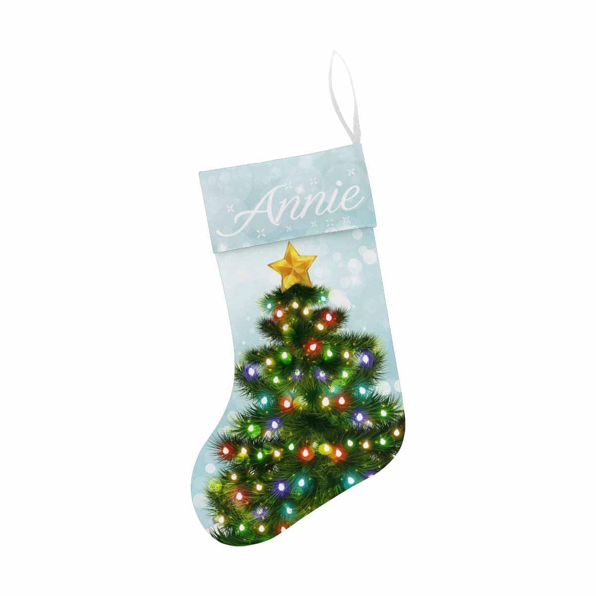 Custom 17.52in(L) Super Size-Custom Name Christmas Colorful Lights Christmas Stocking - YesCustom