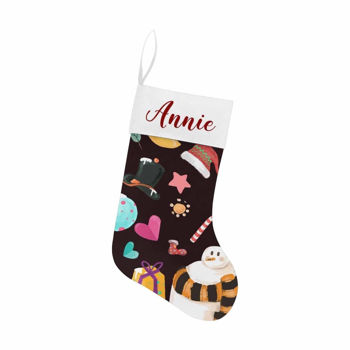 Custom 17.52in(L) Super Size-Custom Name Christmas Tree Snowman Gift Christmas Stocking - YesCustom