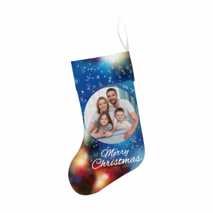 Custom 17.52in(L) Super Size-Custom Photo Christmas Family Christmas Stocking - YesCustom