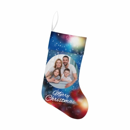 Custom 17.52in(L) Super Size-Custom Photo Christmas Family Christmas Stocking - YesCustom