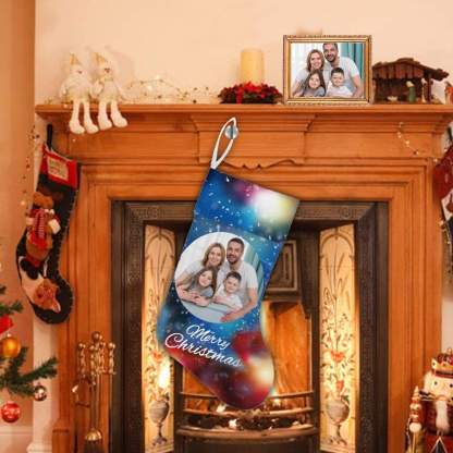 Custom 17.52in(L) Super Size-Custom Photo Christmas Family Christmas Stocking - YesCustom