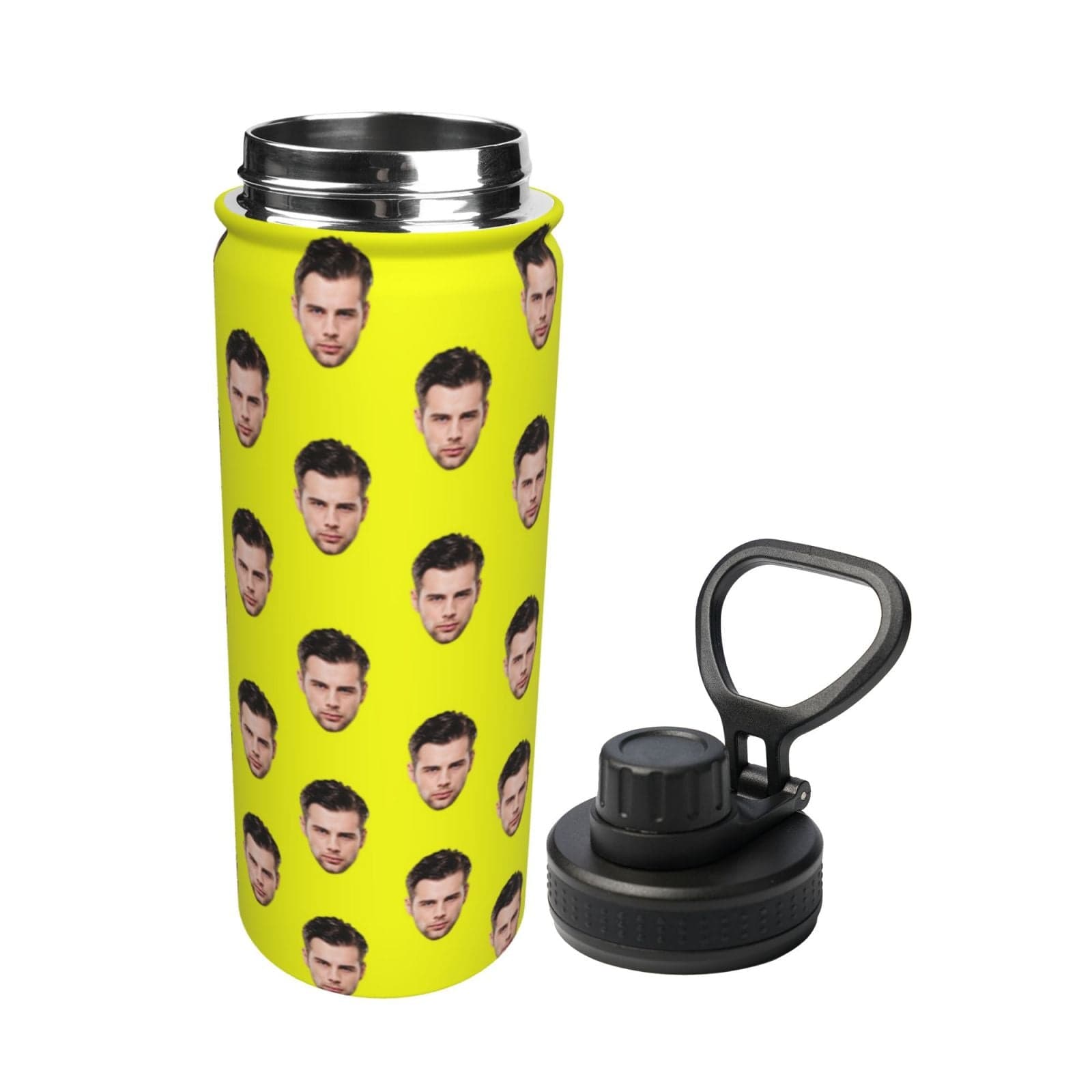 Custom 18OZ Custom Face Multicolor Box Sports Insulated Kettle Stainless Steel Water Bottle Personalized Photo Tumbler Sports Gifts - YesCustom
